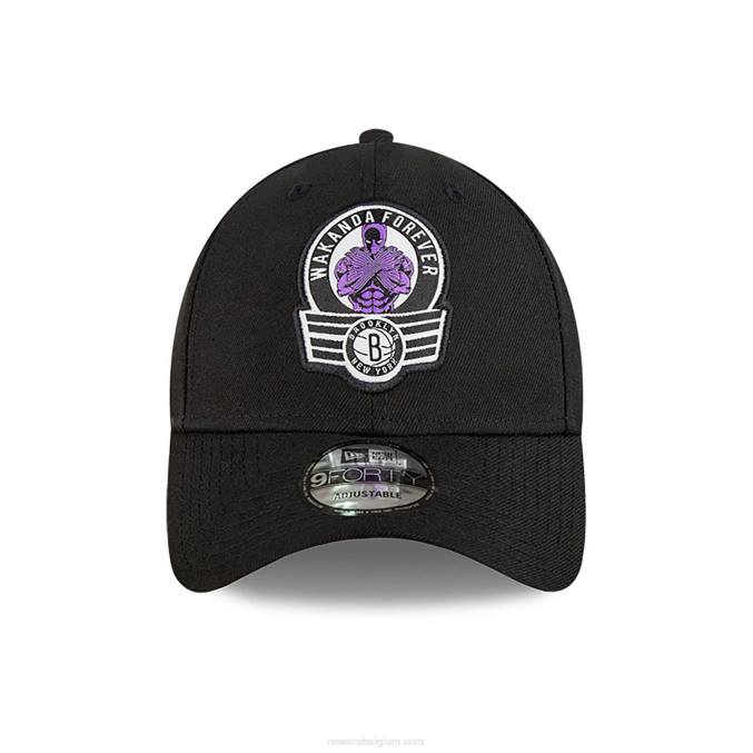 New Era brooklyn nets nba x marvel black panther black 9forty verstelbare pet BT241628