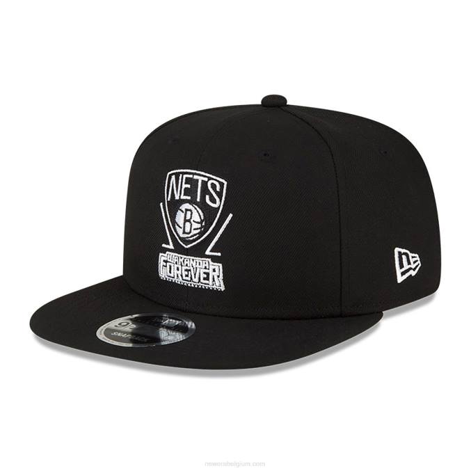 New Era brooklyn nets nba x marvel black panther zwarte 9fifty snapback pet BT241920