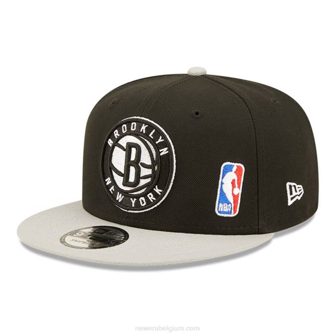 New Era brooklyn nets nba zwarte letter arch zwarte 9fifty snapback cap BT241971