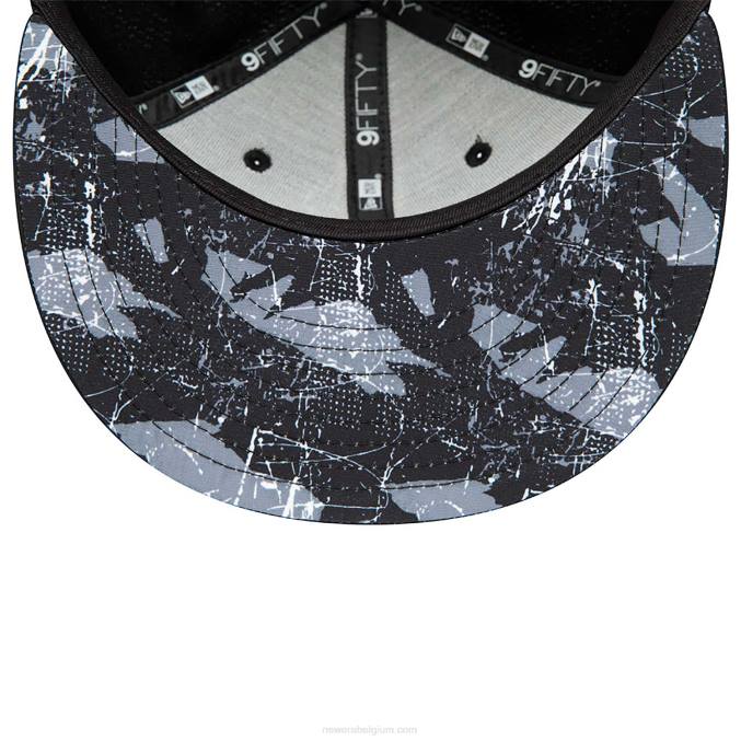 New Era brooklyn nets print infill zwarte 9fifty snapback cap BT242124