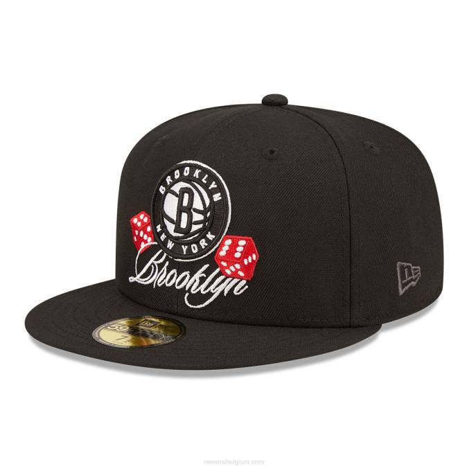 New Era brooklyn nets roller zwart 59fifty getailleerde dop BT24157