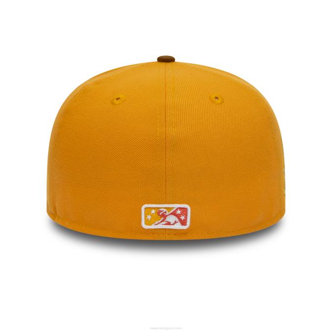 New Era buffalo bisons milb oranje 59fifty getailleerde pet BT24420