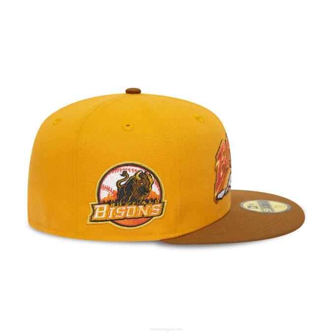 New Era buffalo bisons milb oranje 59fifty getailleerde pet BT24420
