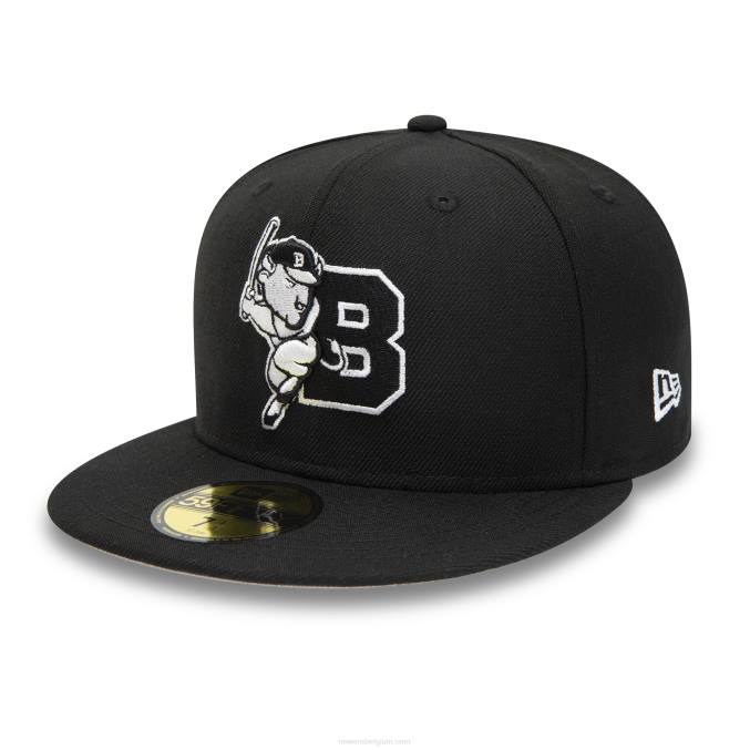 New Era buffalo bisons milb zwart-wit 59fifty getailleerde pet BT24748