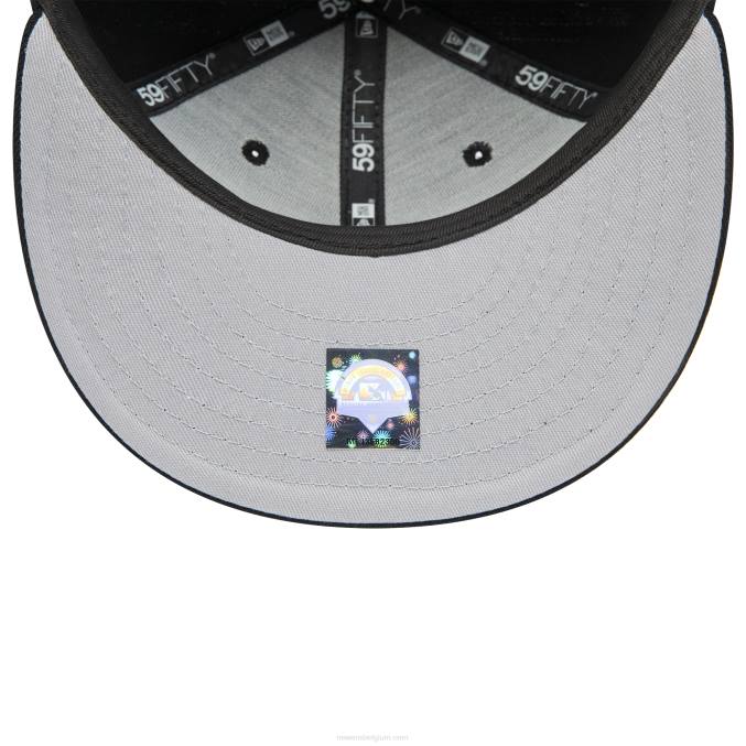 New Era buffalo bisons milb zwart-wit 59fifty getailleerde pet BT24748