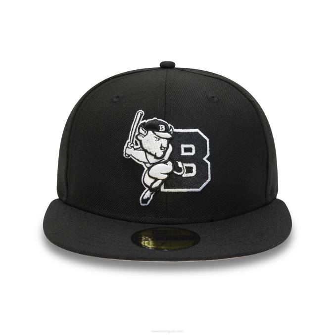 New Era buffalo bisons milb zwart-wit 59fifty getailleerde pet BT24748