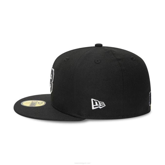 New Era buffalo bisons milb zwart-wit 59fifty getailleerde pet BT24748