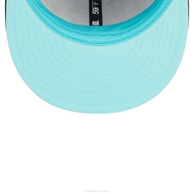 New Era charlotte hornets authentics city edition zwarte 59fifty getailleerde pet BT241355