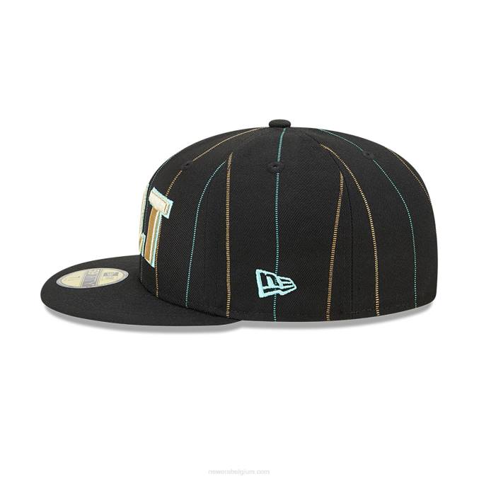 New Era charlotte hornets authentics city edition zwarte 59fifty getailleerde pet BT241355