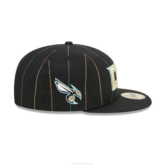 New Era charlotte hornets authentics city edition zwarte 59fifty getailleerde pet BT241355