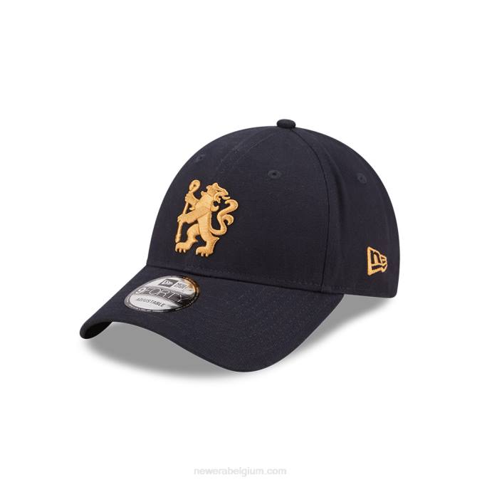New Era chelsea fc lion crest geborsteld katoen marine 9forty verstelbare pet BT241701
