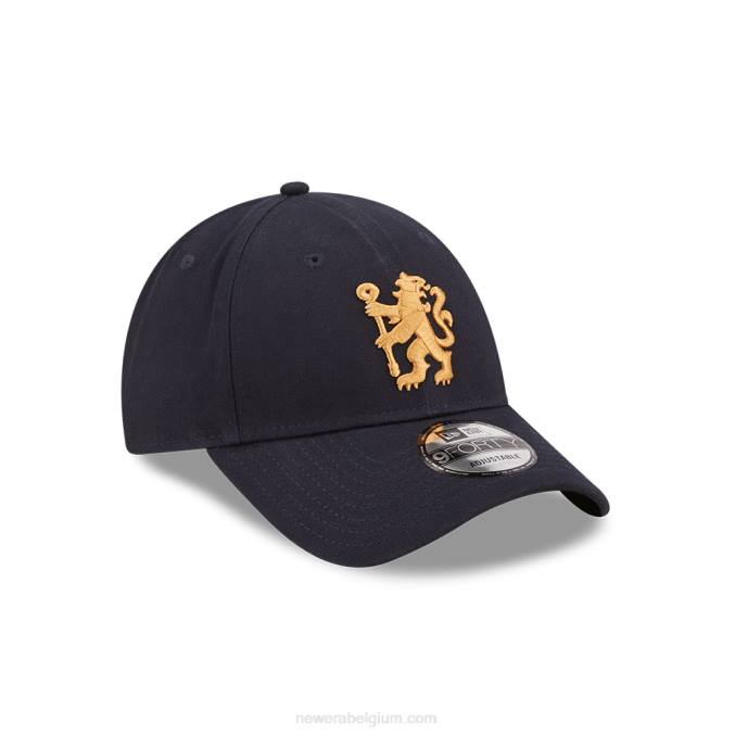 New Era chelsea fc lion crest geborsteld katoen marine 9forty verstelbare pet BT241701