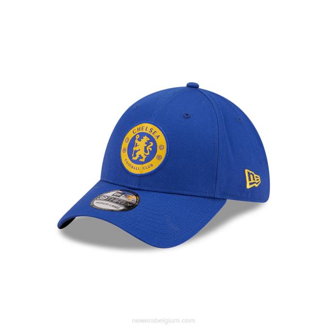 New Era chelsea fc lion pop crest blauw 39thirty stretch fit pet BT242160