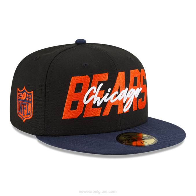 New Era chicago bears nfl draft zwarte 59fifty getailleerde pet BT241211