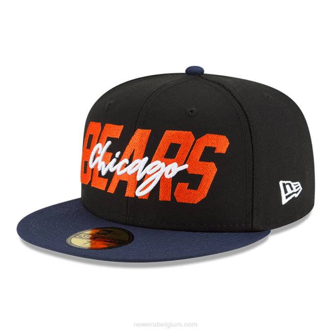 New Era chicago bears nfl draft zwarte 59fifty getailleerde pet BT241211