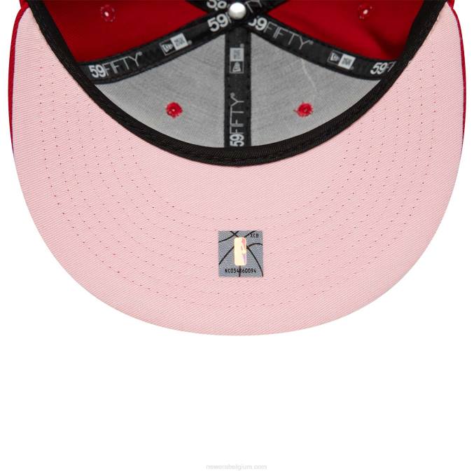 New Era chicago bulls chain stitch hart rood 59fifty fitted cap BT24345