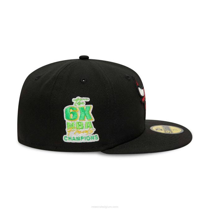 New Era chicago bulls citrus pop zwart 59fifty getailleerde pet BT241296