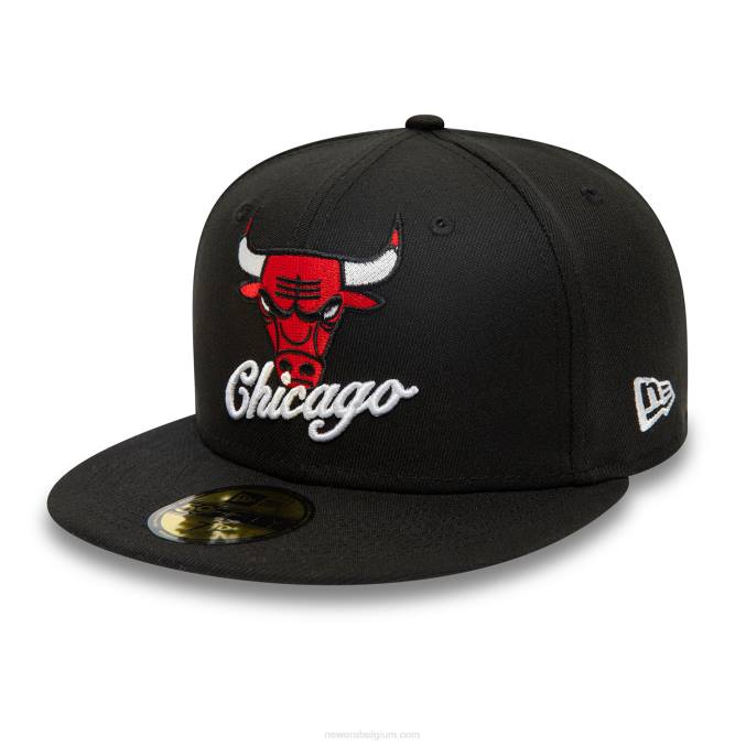 New Era chicago bulls dubbele logo zwarte 59fifty pet BT241224