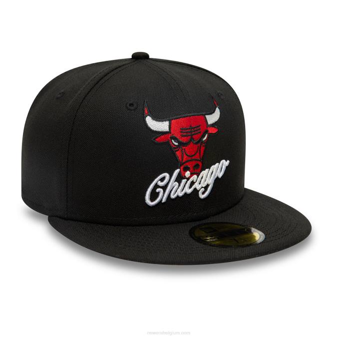 New Era chicago bulls dubbele logo zwarte 59fifty pet BT241224