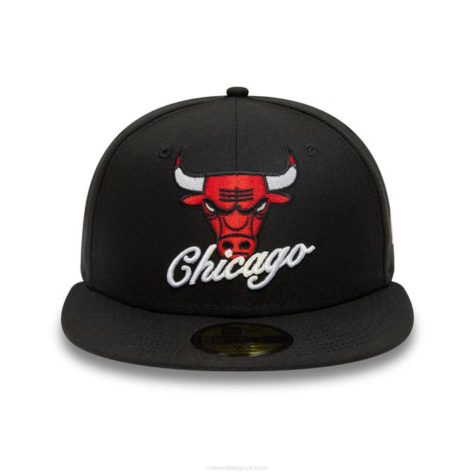 New Era chicago bulls dubbele logo zwarte 59fifty pet BT241224