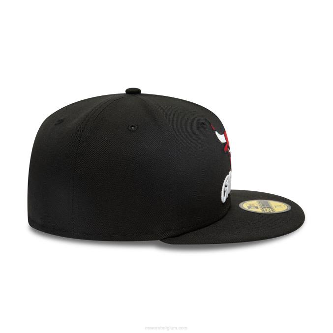 New Era chicago bulls dubbele logo zwarte 59fifty pet BT241224