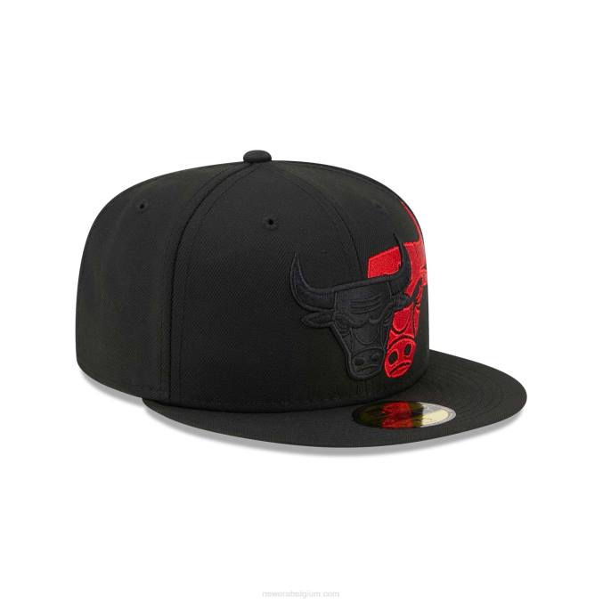 New Era chicago bulls nba elementen zwarte 59fifty getailleerde pet BT241344