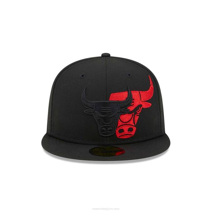 New Era chicago bulls nba elementen zwarte 59fifty getailleerde pet BT241344