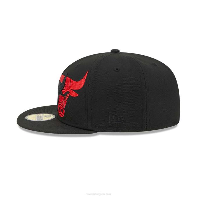 New Era chicago bulls nba elementen zwarte 59fifty getailleerde pet BT241344