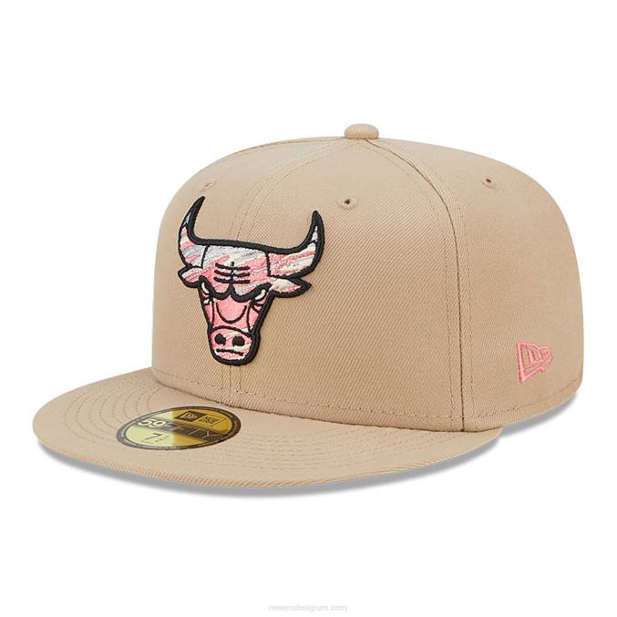 New Era chicago bulls team neonbeige 59fifty getailleerde pet BT24688