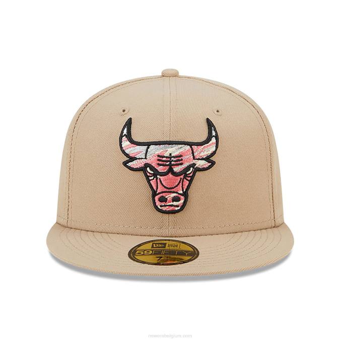 New Era chicago bulls team neonbeige 59fifty getailleerde pet BT24688