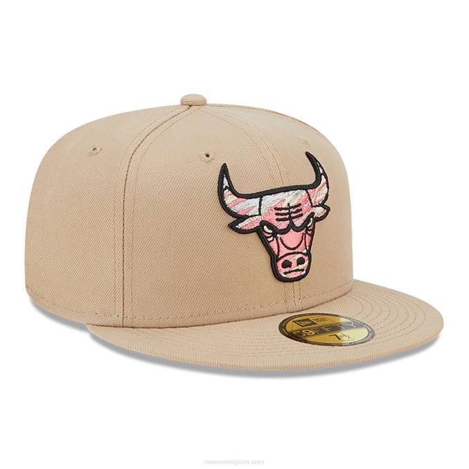 New Era chicago bulls team neonbeige 59fifty getailleerde pet BT24688