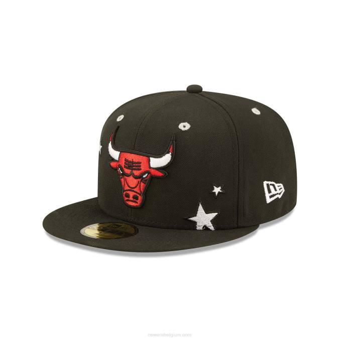 New Era chicago bulls teddy zwarte 59fifty getailleerde pet BT24481