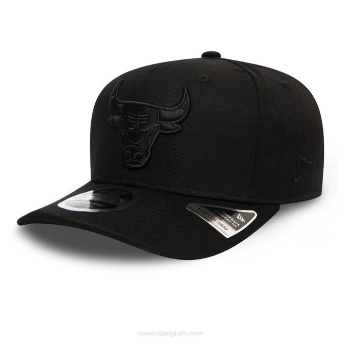 New Era chicago bulls ton-sur-ton zwarte 9fifty stretch snap cap BT241891