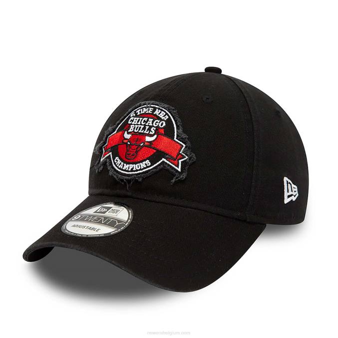 New Era chicago bulls wash woordmerk zwarte 9twenty verstelbare pet BT242214