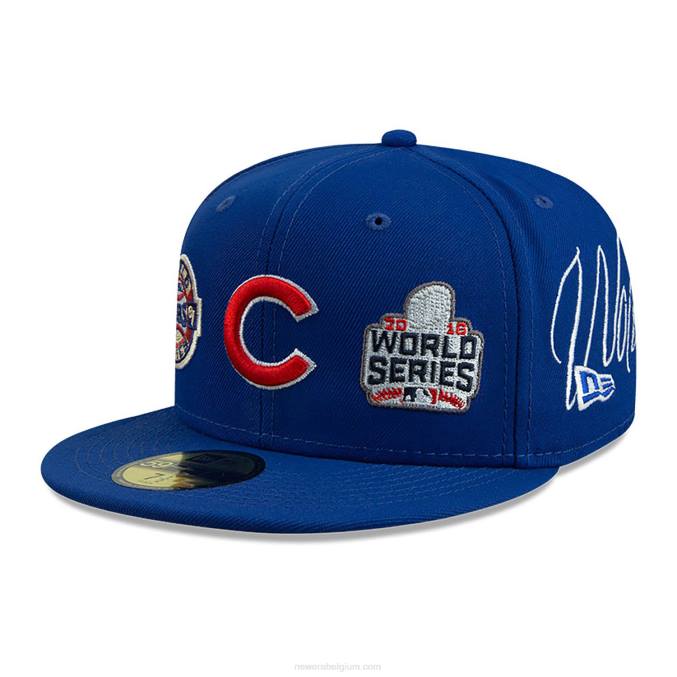 New Era chicago cubs historische champs blauwe 59fifty getailleerde pet BT24398