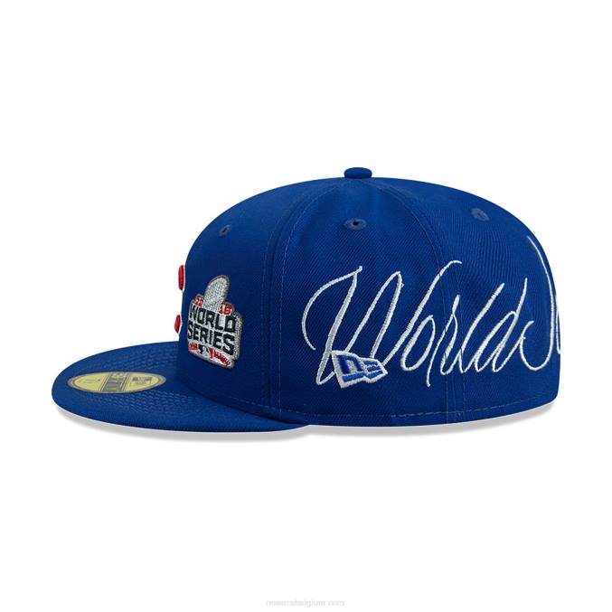 New Era chicago cubs historische champs blauwe 59fifty getailleerde pet BT24398