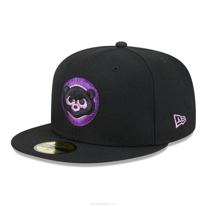 New Era chicago cubs metallic pop zwart 59fifty getailleerde pet BT241390