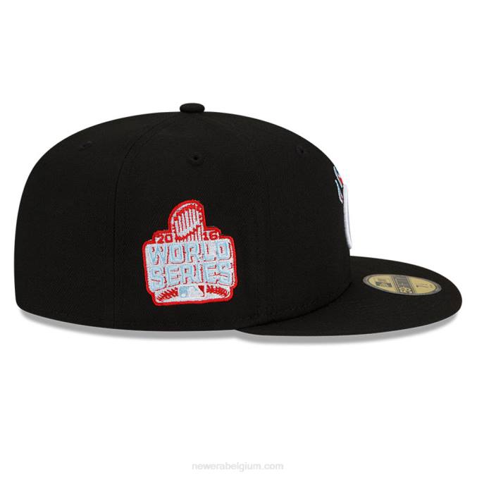 New Era chicago cubs mlb team fire zwarte 59fifty getailleerde pet BT24396