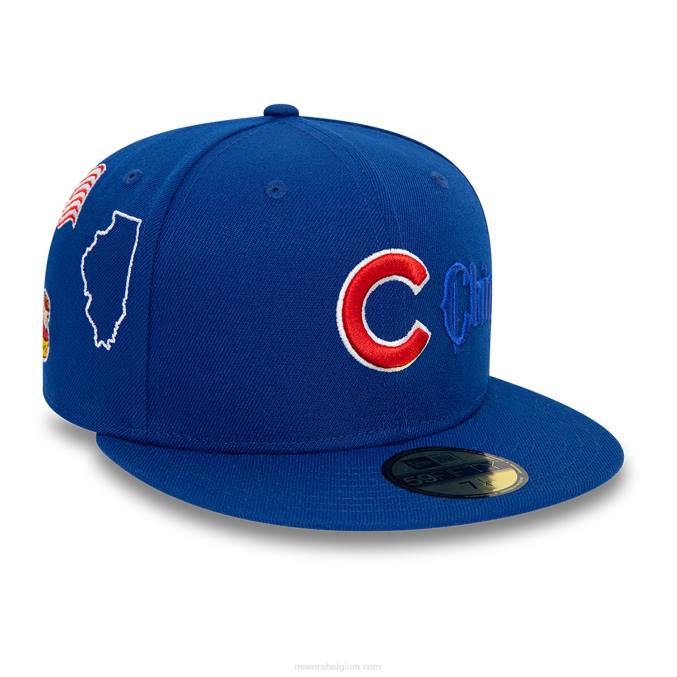 New Era chicago cubs script blauwe 59fifty getailleerde pet BT24565