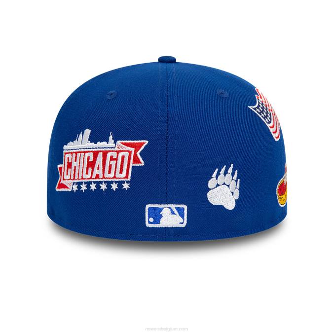 New Era chicago cubs script blauwe 59fifty getailleerde pet BT24565