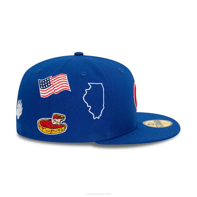 New Era chicago cubs script blauwe 59fifty getailleerde pet BT24565