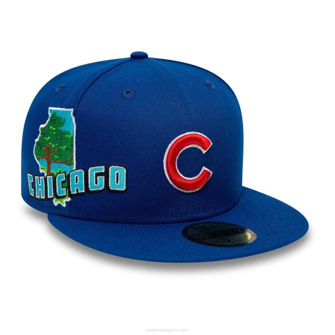 New Era chicago cubs stateview blauw 59fifty getailleerde pet BT24508