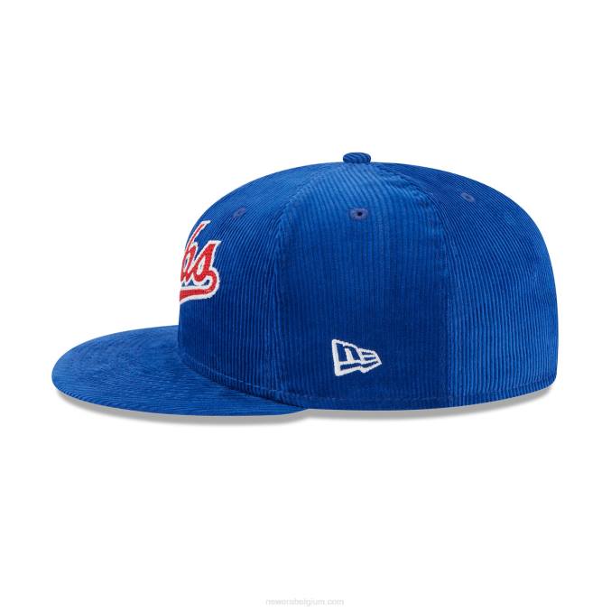 New Era chicago cubs vintage koord blauw 59fifty getailleerde pet BT241341