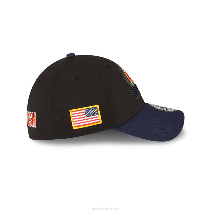 New Era chicago draagt ​​nfl salute to service zwarte 39thirty stretch fit pet BT242172