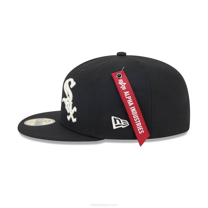 New Era chicago white sox alpha industries x mlb zwarte 59fifty getailleerde pet BT24618
