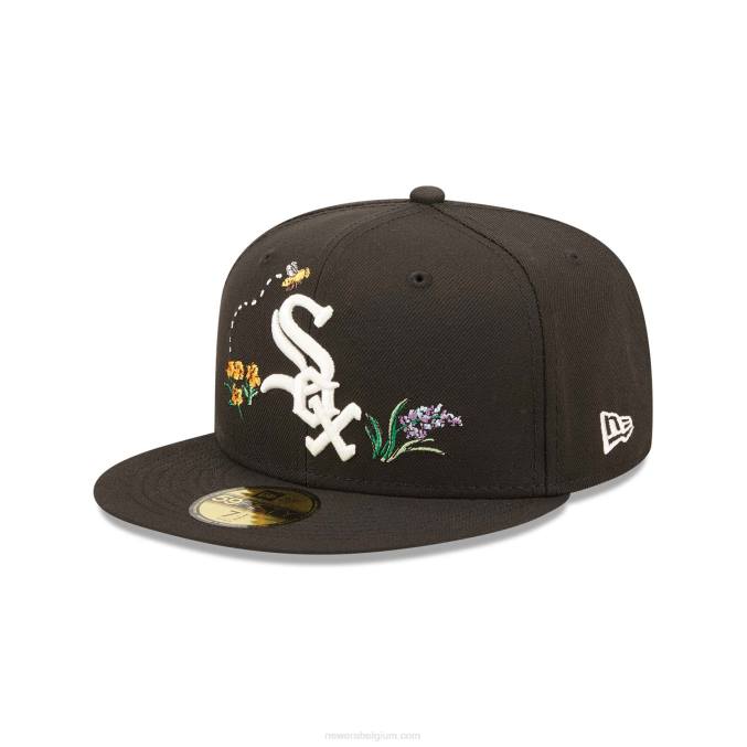 New Era chicago white sox aquarel bloemen zwart 59fifty cap BT24776