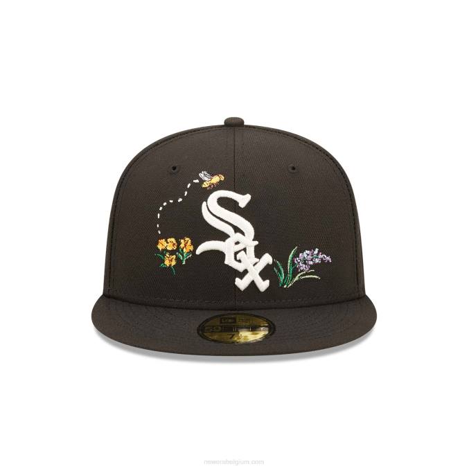 New Era chicago white sox aquarel bloemen zwart 59fifty cap BT24776