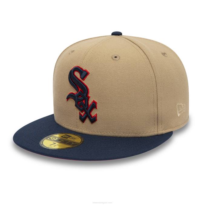 New Era chicago white sox camel 59fifty getailleerde pet BT241333