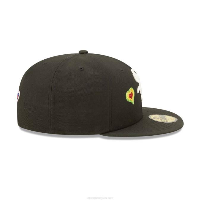 New Era chicago white sox chain stitch hart zwart 59fifty fitted cap BT2497
