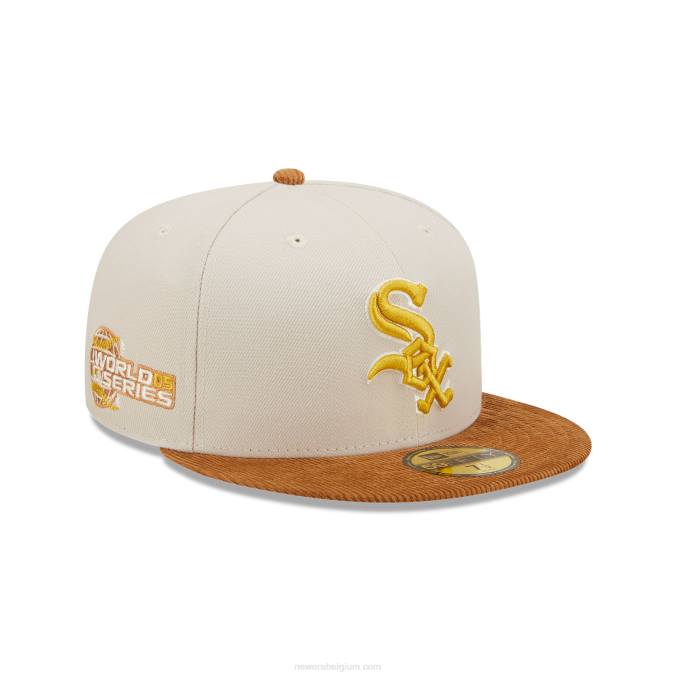 New Era chicago white sox cord vizier stone 59fifty getailleerde pet BT24706